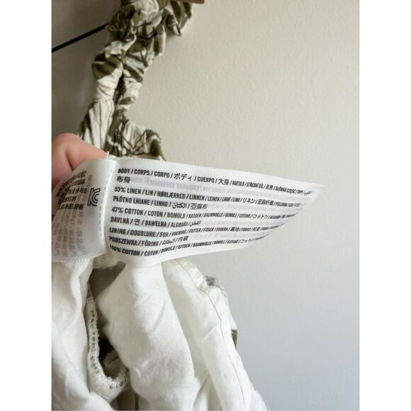 Abercrombie & Fitch Linen Puff Strap Babydoll Mini Dress Size XS - Picture 6 of 6